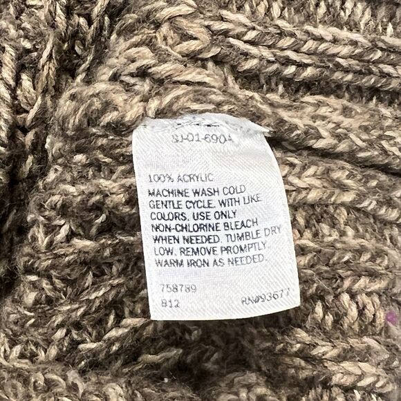 St. John's Bay Women's Knit Sweater Size XL Chunky Zip Front Long Sleeves Brown - Picture 11 of 13